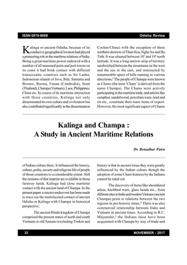 Kalinga and Champa : a Study in Ancient Maritime Relations