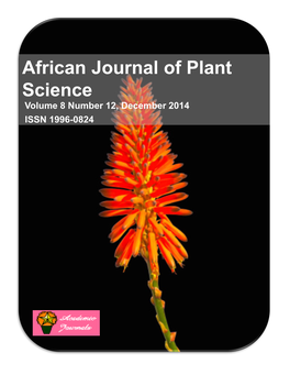 African Journal of Plant Science Volume 8 Number 12, December 2014 ISSN 1996-0824