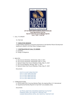 A Legal Briefing Regarding a Proposed Amendment to the Barefoot Resort Development Agreement Related to the Sea Glass Cottages Project
