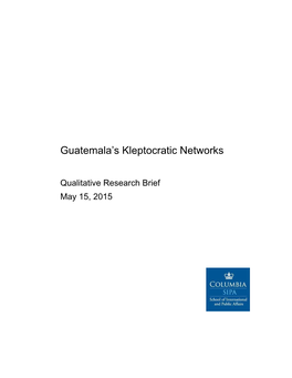 Guatemala's Kleptocratic Networks