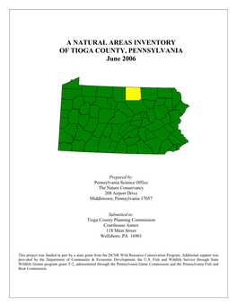 Tioga County Natural Areas Inventory Document