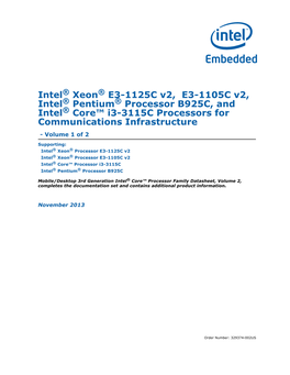 Intel® Xeon® Processor E3-1125C V2 and E3-1105C V2: Datasheet