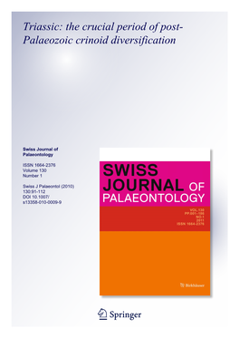 Triassic: the Crucial Period of Post- Palaeozoic Crinoid Diversification