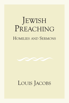 Jewish Preaching..PB:Jewish Preaching..PB.Qxd 06/03/2018 15:51 Page 1 J E W I S H