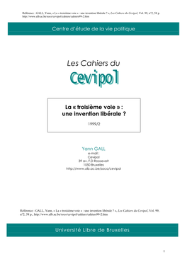 Les Cahiers Du Cevipol, Vol