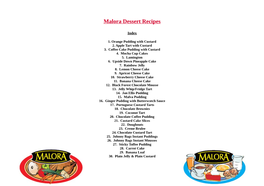 Malora Dessert Recipes