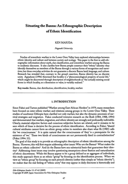 Situating the Banna: an Ethnographic Description of Ethnic Identification