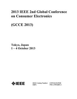 2013 IEEE 2Nd Global Conference on Consumer Electronics (GCCE 2013)