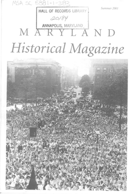 Maryland Historical Magazine, 2001, Volume 96, Issue No. 2
