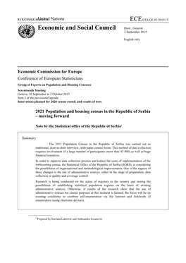 United Nations ECE/CES/GE.41/2015/15