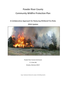 Powder River County Community Wildfire Protection Plan