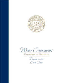 2013 Winter Commencement Program