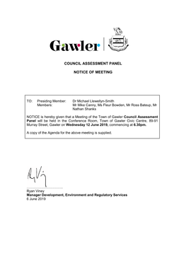 Council Assessment Panel Notice of Meeting