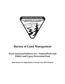 Project Data Sheets for the Bureau of Land Management