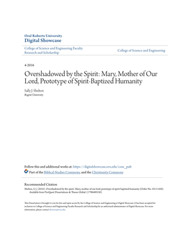 Overshadowed by the Spirit: Mary, Mother of Our Lord, Prototype of Spirit-Baptized Humanity Sally J