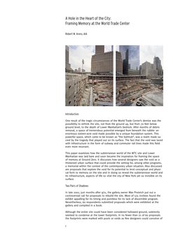 Framing Memory at the World Trade Center