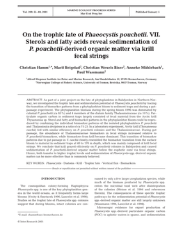 On the Trophic Fate of Phaeocystis Pouchetii. VII