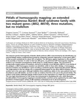 Pitfalls of Homozygosity Mapping: an Extended Consanguineous Bardet–Biedl Syndrome Family with Two Mutant Genes (BBS2, BBS10), Three Mutations, but No Triallelism