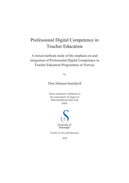 Professional Digital Competence in Teacher Education