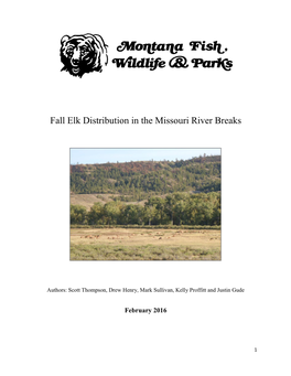Fall Elk Distribution in the Missouri River Breaks