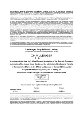 Challenger Acquisitions Limited