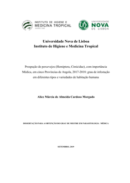 Universidade Nova De Lisboa Instituto De Higiene E Medicina Tropical