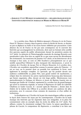 Le 5 Octobre 1600, Marie De Médicis Épousait À Florence Le Roi De France Henri IV