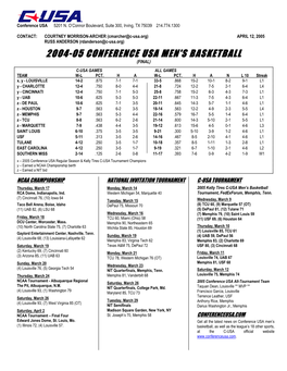 2004-05 Conference Usa Men's Basketball (Final)