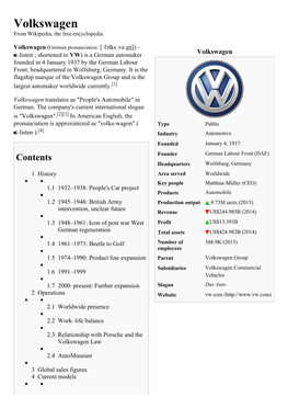 Volkswagen from Wikipedia, the Free Encyclopedia