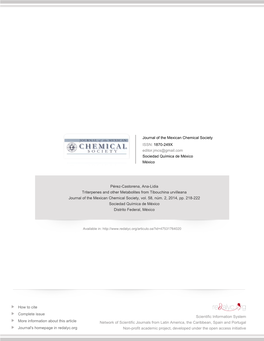 Redalyc.Triterpenes and Other Metabolites from Tibouchina