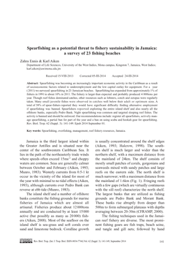 Spearfishing As a Potential Threat to Fishery Sustainability in Jamaica: a Survey of 23 Fishing Beaches