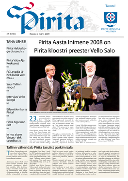 Pirita Aasta Inimene 2008 on Pirita Kloostri Preester Vello Salo