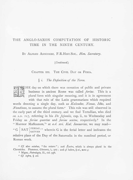 The Anglo-Saxon Computation of Historic Time in the Ninth Century