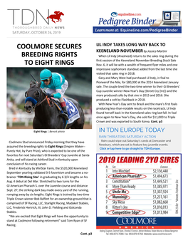 Coolmore Secures Breeding Rights to Eight Rings