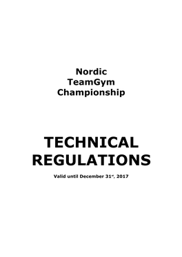 Technical Regulation NCH Teamgym 2017