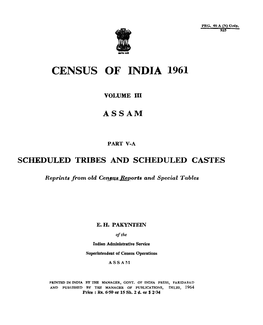 Scheduled Tribes and Scheduled Castes, Part V-A, Vol-III, Assam