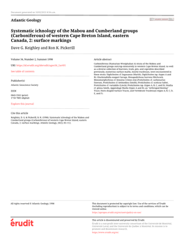 Of Western Cape Breton Island, Eastern Canada, 2: Surface Markings Dave G