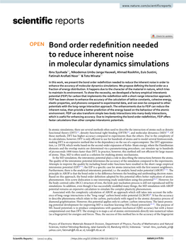 Bond Order Redefinition Needed to Reduce Inherent Noise in Molecular