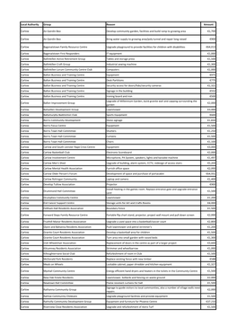 Local Authority Group Reason Amount Carlow an Gairdín Beo Develop