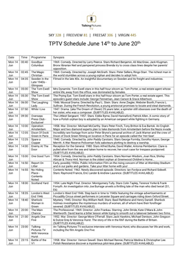 TPTV Schedule June 14Th to June 20Th