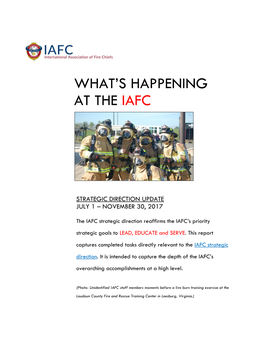 What's Happening at the IAFC