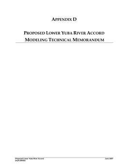 Appendix D-Modeling Technical Memorandum