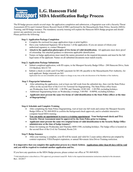 L.G. Hanscom Field SIDA Identification Badge Process