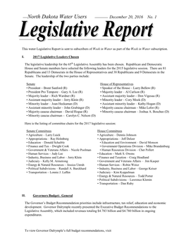 North Dakota Water Users December 20, 2016 No. 1