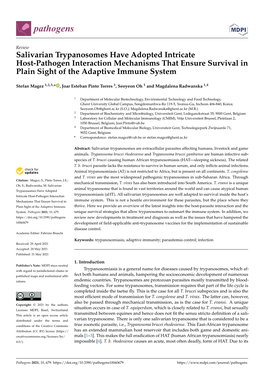 Salivarian Trypanosomes Have Adopted Intricate Host-Pathogen Interaction Mechanisms That Ensure Survival in Plain Sight of the Adaptive Immune System