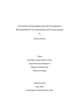 The Partial Mitochondrial Dna and Phylogenetic