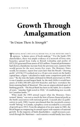 Growth Through Amalgamation