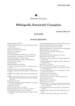 Bibliografia Zawartości Czasopism