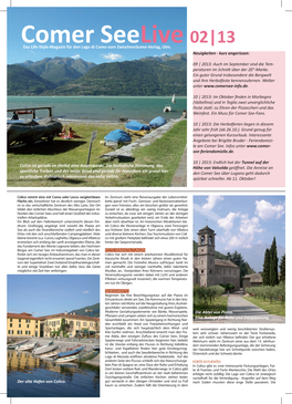 Comer Seelive 02|13 Das Life-Style-Magazin Für Den Lago Di Como Vom Zwischenräume-Verlag, Ulm