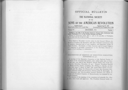 SONS of the AMERICAN REVOLUTION President General Oraanized April 30, 1889 M